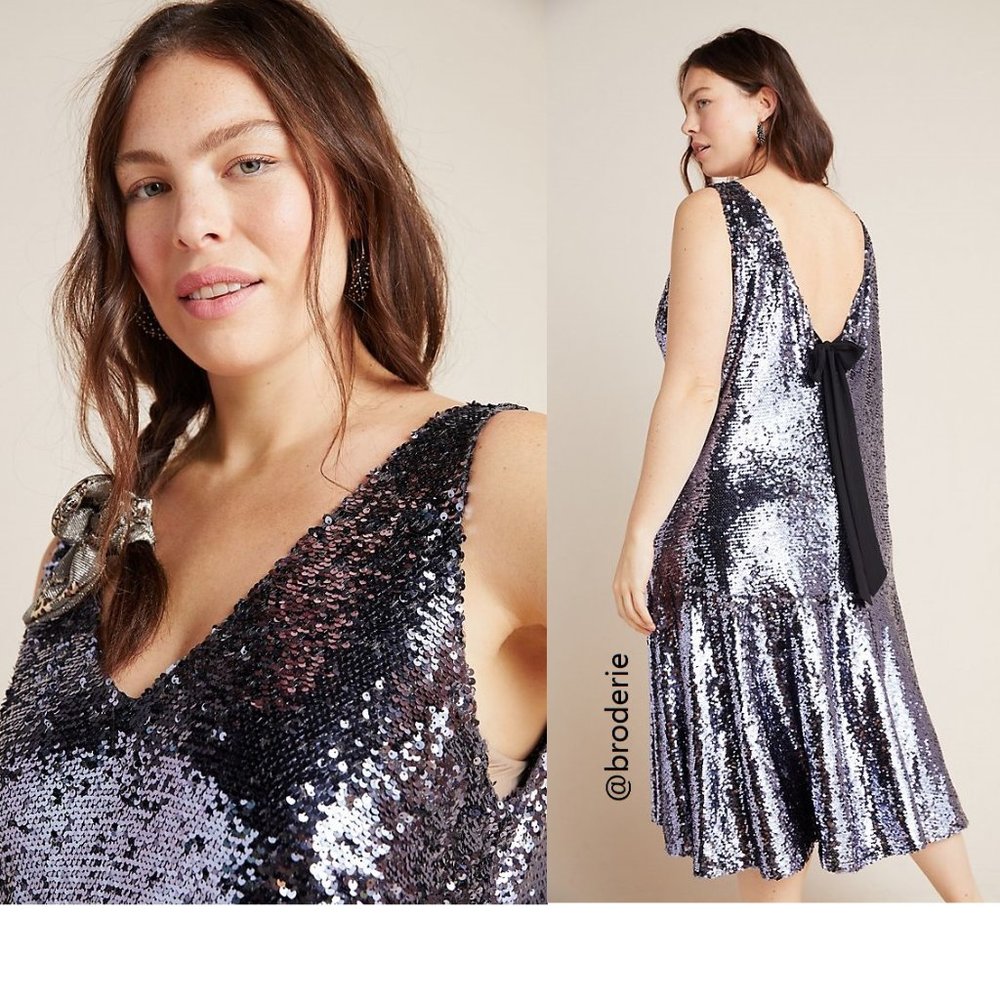 NEW Anthropologie Sybil Sequined Dress - Picture 2 of 6